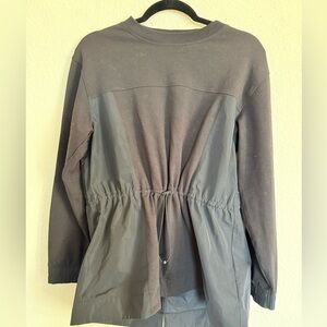 Athleta Black Mixed Jacket with Drawstring